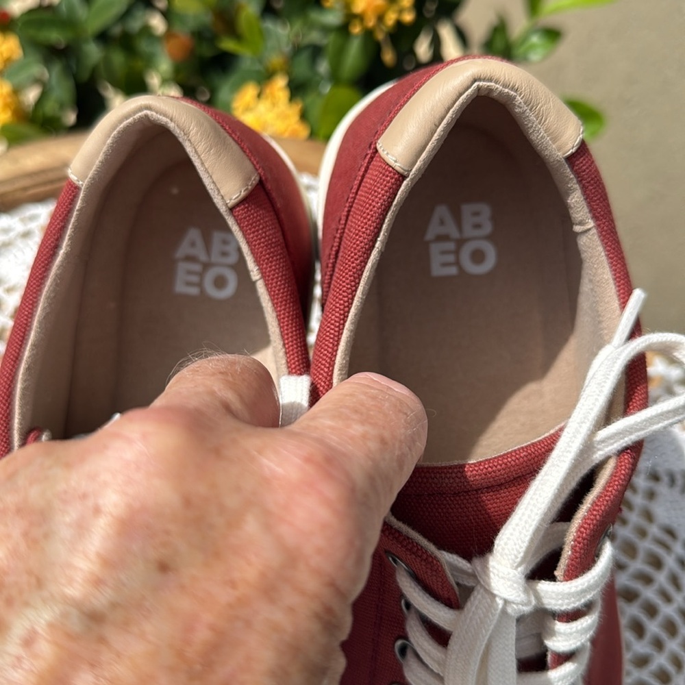 ABEO NWOT Women's Red Canvas Sneakers - Picture 9 of 9